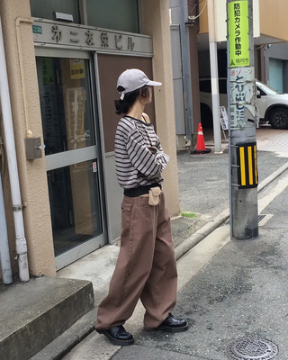 Cotton balloon wide pants
