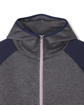 (4 colors) Striped zip-up hoodie