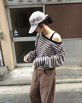 Cotton balloon wide pants