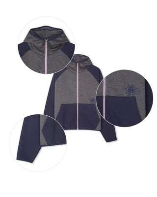 (4 colors) Striped zip-up hoodie