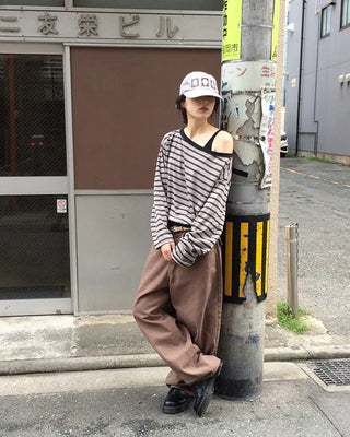 Cotton balloon wide pants