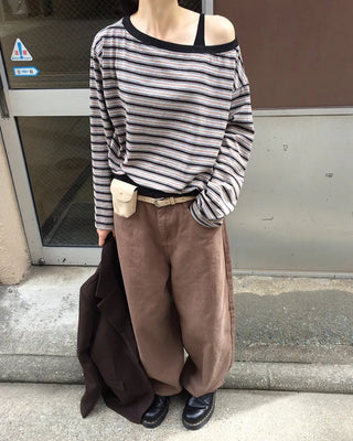 Cotton balloon wide pants