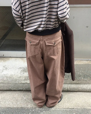Cotton balloon wide pants