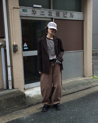 Cotton balloon wide pants