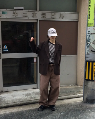 Cotton balloon wide pants