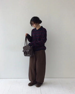 Cotton balloon wide pants