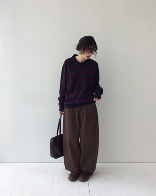 Cotton balloon wide pants