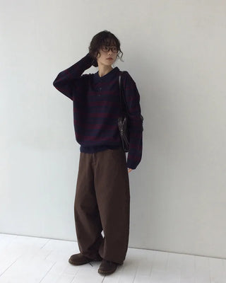 Cotton balloon wide pants