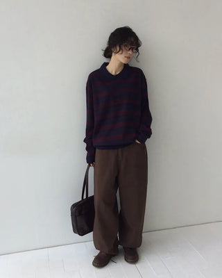 Cotton balloon wide pants