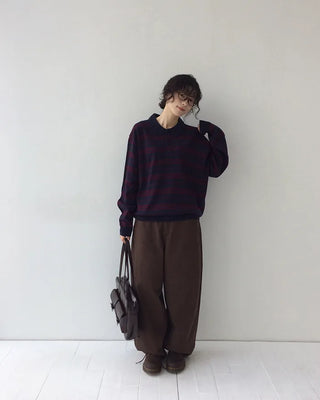 Cotton balloon wide pants