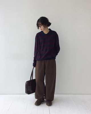 Cotton balloon wide pants