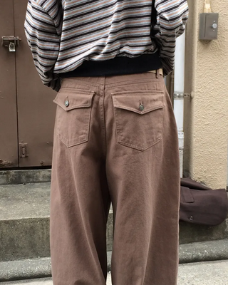 Cotton balloon wide pants