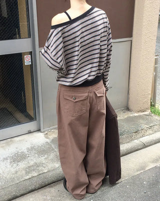 Cotton balloon wide pants