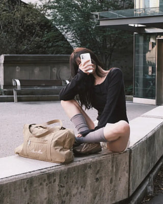 [2 types] Plain & Striped Button Long-Sleeve T-Shirt
