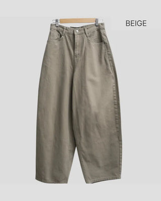 Cotton balloon wide pants