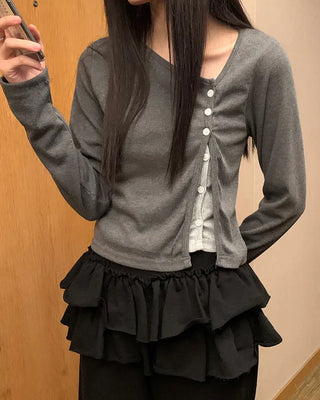 Layered Point Cardigan