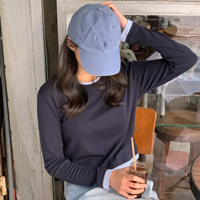 Two-tone layered T-shirt