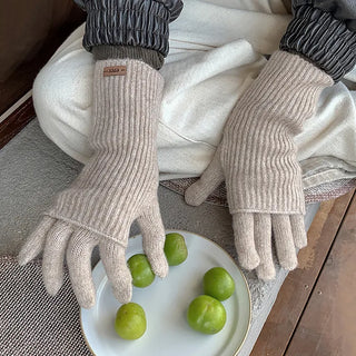 [Smartphone Compatible] Wool Knit Arm Warmers & Gloves