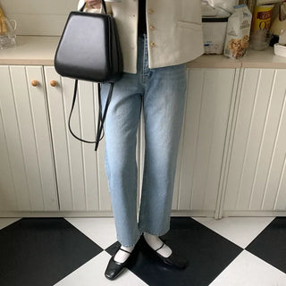 Daily straight denim pants