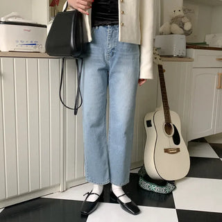 Daily straight denim pants