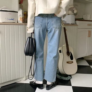 Daily straight denim pants