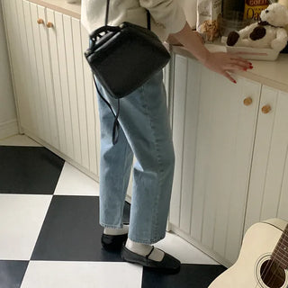 Daily straight denim pants
