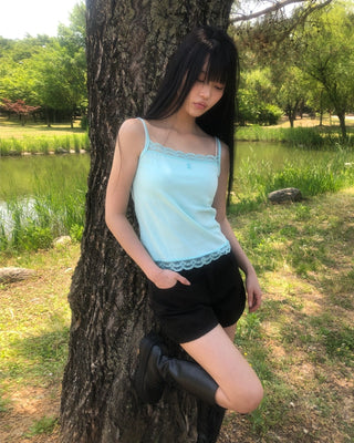 Button lace camisole