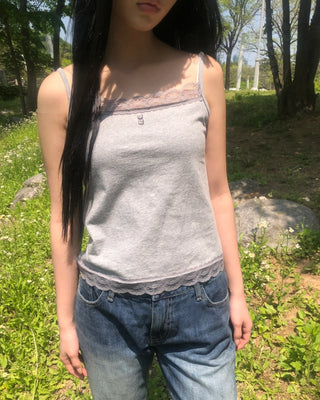 Button lace camisole