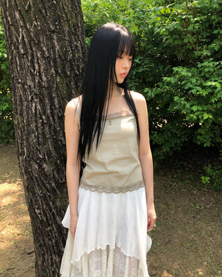Button lace camisole
