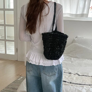 Cotton rib frill sleeveless top