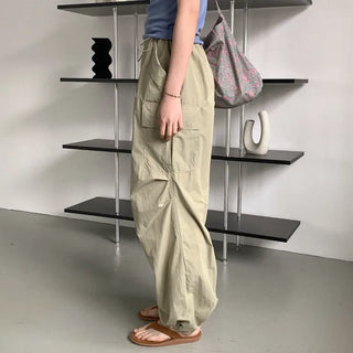 String Nylon Cargo Pants