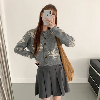 Flower knit cardigan