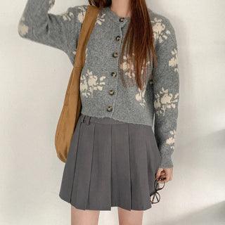 Flower knit cardigan