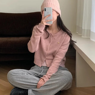 Cashmere round neck cardigan, 6 colors