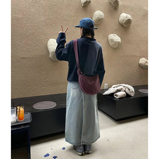 Long denim skirt