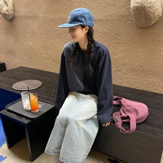 String Bicolor Long-Sleeve T-Shirt