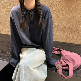 String Bicolor Long-Sleeve T-Shirt