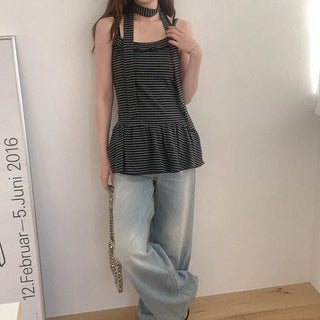 [Scarf Set] Border Frill Sleeveless
