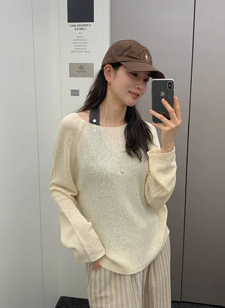 Boat neck loose fit knit