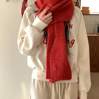 Wool knit scarf