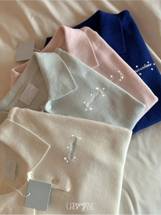 Summer short-sleeved colored knit