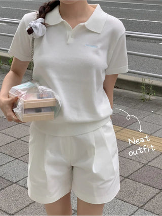Summer short-sleeved colored knit