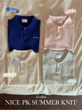 Summer short-sleeved colored knit