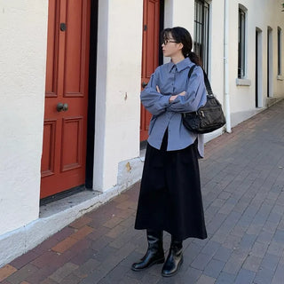 Basic long flared skirt
