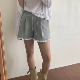 Lace Pile Elastic Shorts