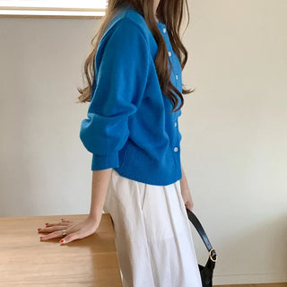 Wool knit cardigan