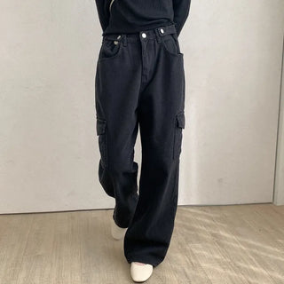 Cotton side buckle cargo pants