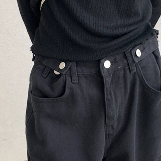 Cotton side buckle cargo pants