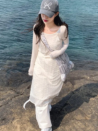 V-neck layered strap dress