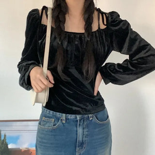 Velvet Square Blouse